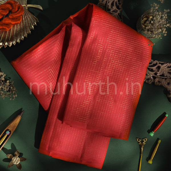 Red Pure Zari Kanjivaram Silk Saree