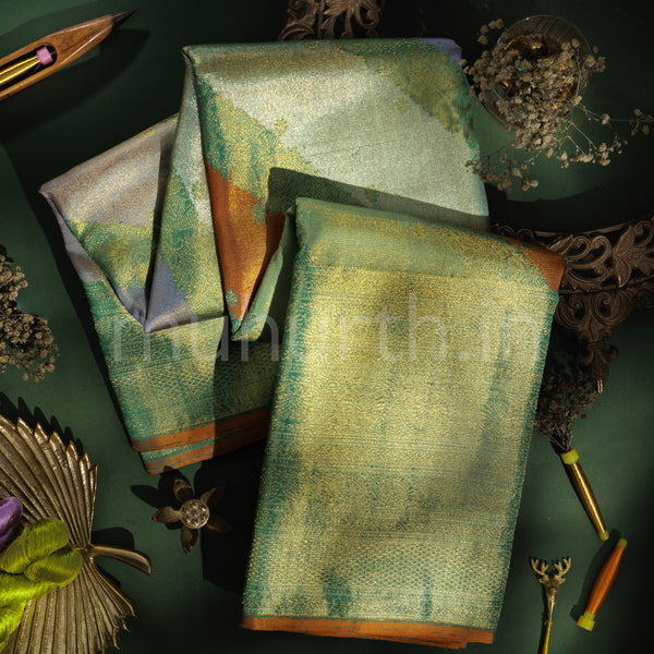 Tiratchai Rangkat Luxury Tissue Pure Kanjivaram Silk Saree