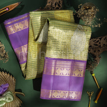 Load image into Gallery viewer, Elaichi Pure Oraganza Tissue Kanjivaram Silk Saree with Lavender