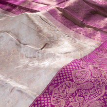 Load image into Gallery viewer, Bare Pink Kanjivaram Silk Saree with Magenta