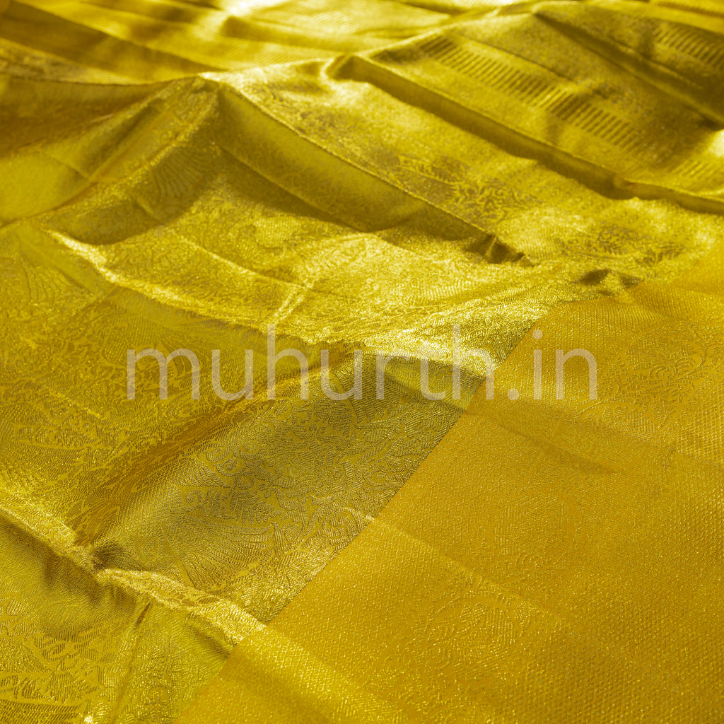 Golden Mustard Tissue Kanjivaram Silk Saree