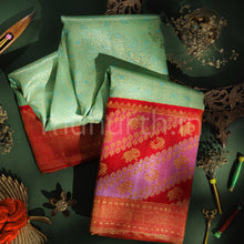 Load image into Gallery viewer, Rexona Pure Rangkat Kanjivaram Silk Saree with Red