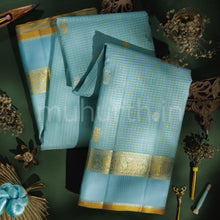 Load image into Gallery viewer, Powder Blue Pure Kanjivaram Silk Saree