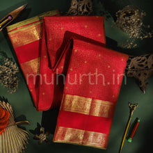 Load image into Gallery viewer, Bright Red Pure Zari Kanjivaram Silk Saree