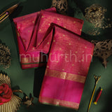 Ruby Magenta Vaira Oosi Pure Zari Kanjivaram Silk Saree