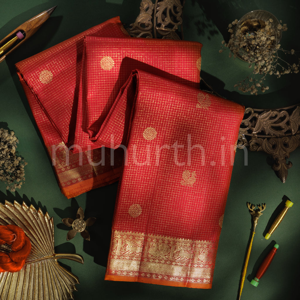 Bridal Red Pure Zari Kanjivaram Silk Saree