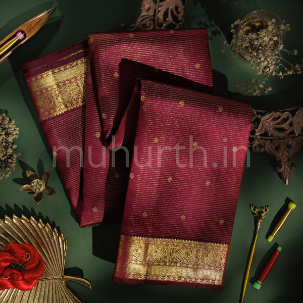 Arakku Vaira Oosi Pure Zari Kanjivaram Silk Saree