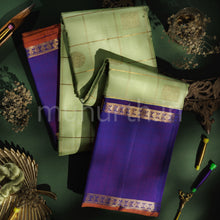 Load image into Gallery viewer, Light Elaichi Pure Zari Kanjivaram Silk Saree with Meenakshi