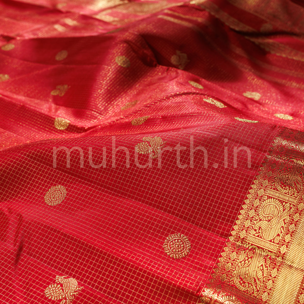 Bridal Red Pure Zari Kanjivaram Silk Saree