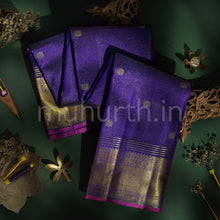 Load image into Gallery viewer, Meenakshi Violet Vaira-Oosi Pure Zari Kanjivaram Silk Saree