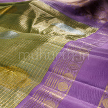 Load image into Gallery viewer, Elaichi Pure Oraganza Tissue Kanjivaram Silk Saree with Lavender