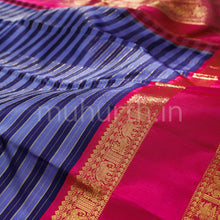 Load image into Gallery viewer, Vijaya Lavender Pure Zari Kanjivaram Silk Saree with Rose