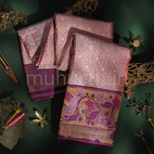 Load image into Gallery viewer, Pastel Pink Pure Kanjivaram Silk Saree with Meenakshi