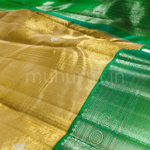 Load image into Gallery viewer, Golden Mustard Luxury Organza Tissue Kanjivaram Silk Saree with Rexona