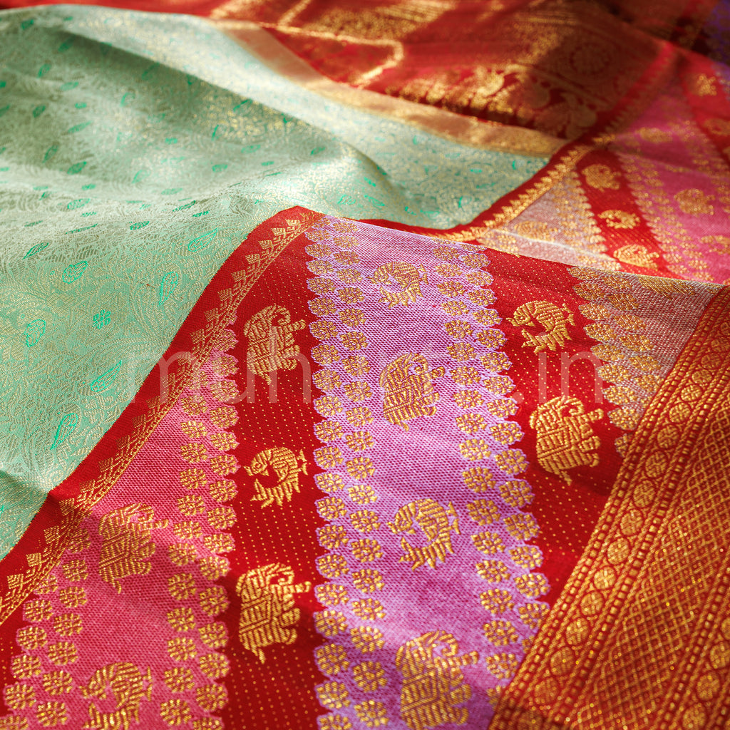 Rexona Pure Rangkat Kanjivaram Silk Saree with Red