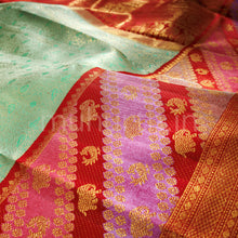 Load image into Gallery viewer, Rexona Pure Rangkat Kanjivaram Silk Saree with Red