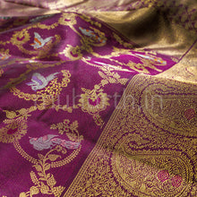 Load image into Gallery viewer, Wine Pure Kanjivaram Silk Saree