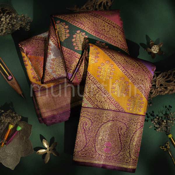 Dark Magenta Luxury Rangkat Pure Kanjivaram Silk Saree