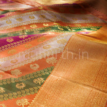 Load image into Gallery viewer, Orange Luxury Rangkat Pure Kanjivaram Silk Saree