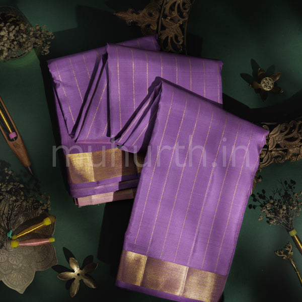 Lavender Pure Kanjivaram Silk Saree