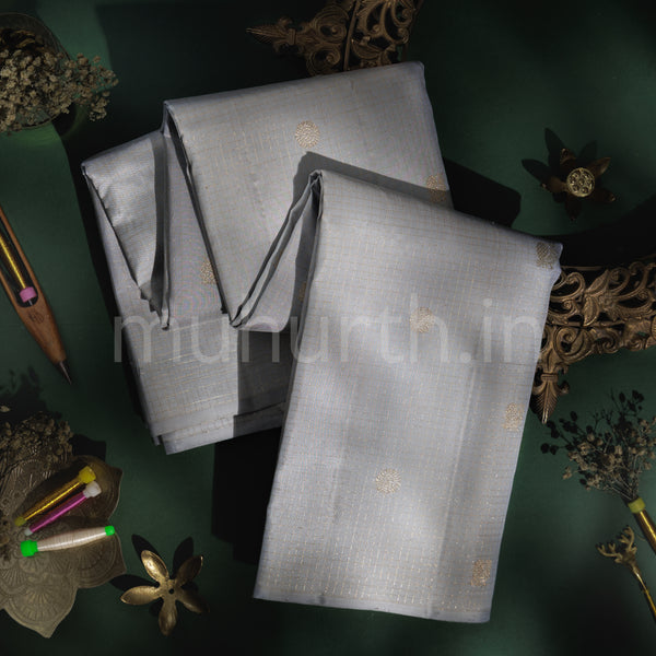 Silver Grey Kanjivaram Silk Saree