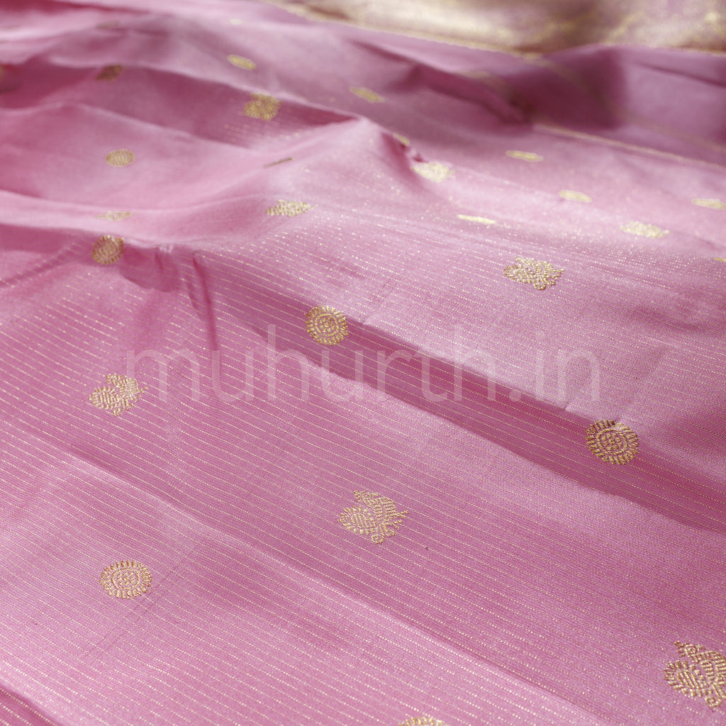 Light Pink Pure Zari Kanjivaram Silk Saree