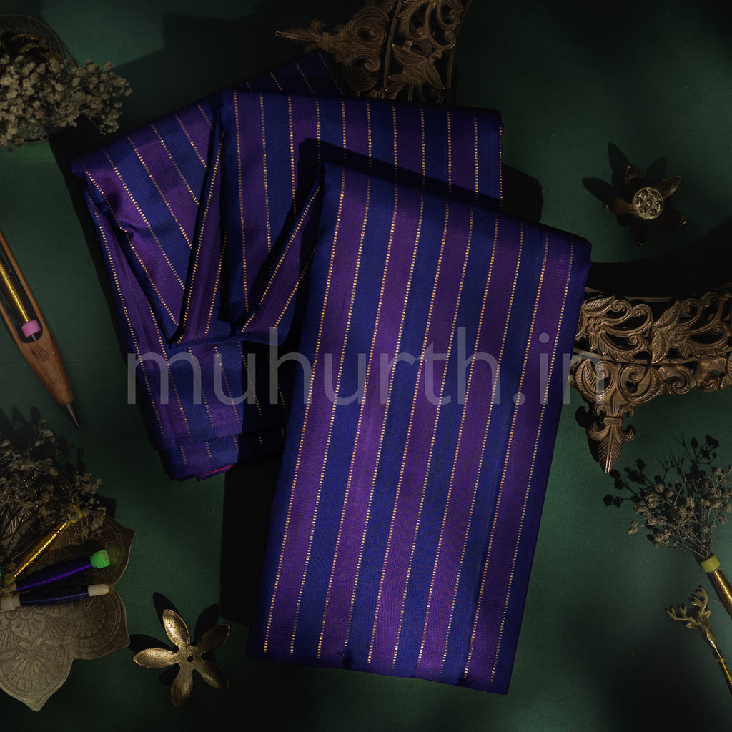 Violet Pure Kanjivaram Silk Saree