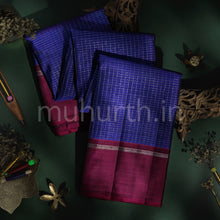 Load image into Gallery viewer, Violet Kanjivaram Silk Saree with Magenta