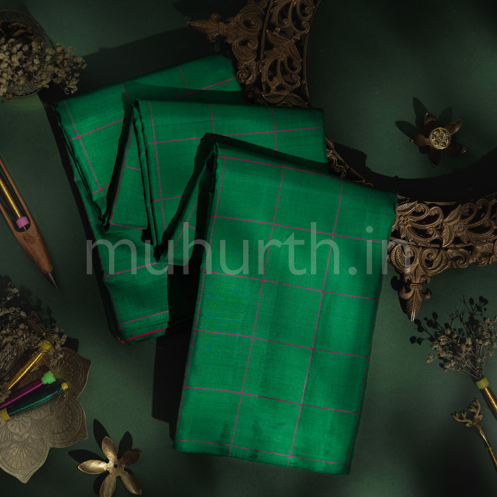 Deep Green Pure Kanjivaram Silk Saree