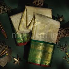 Load image into Gallery viewer, Elaichi Luxury Organza Tissue Kanjivaram Silk Saree with Green