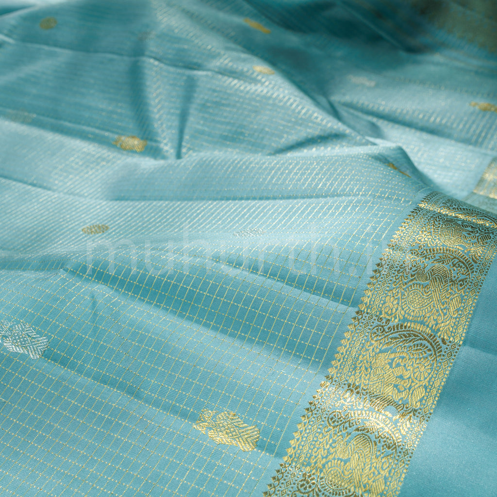 Powder Blue Pure Kanjivaram Silk Saree