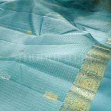 Load image into Gallery viewer, Powder Blue Pure Kanjivaram Silk Saree