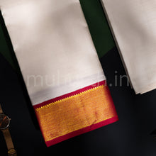 Load image into Gallery viewer, Premium Off-White Pure Silk Dhoti with Angavastram