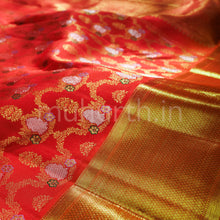 Load image into Gallery viewer, Chilli Red Luxury Bridal Pure Kanjivaram Silk Saree