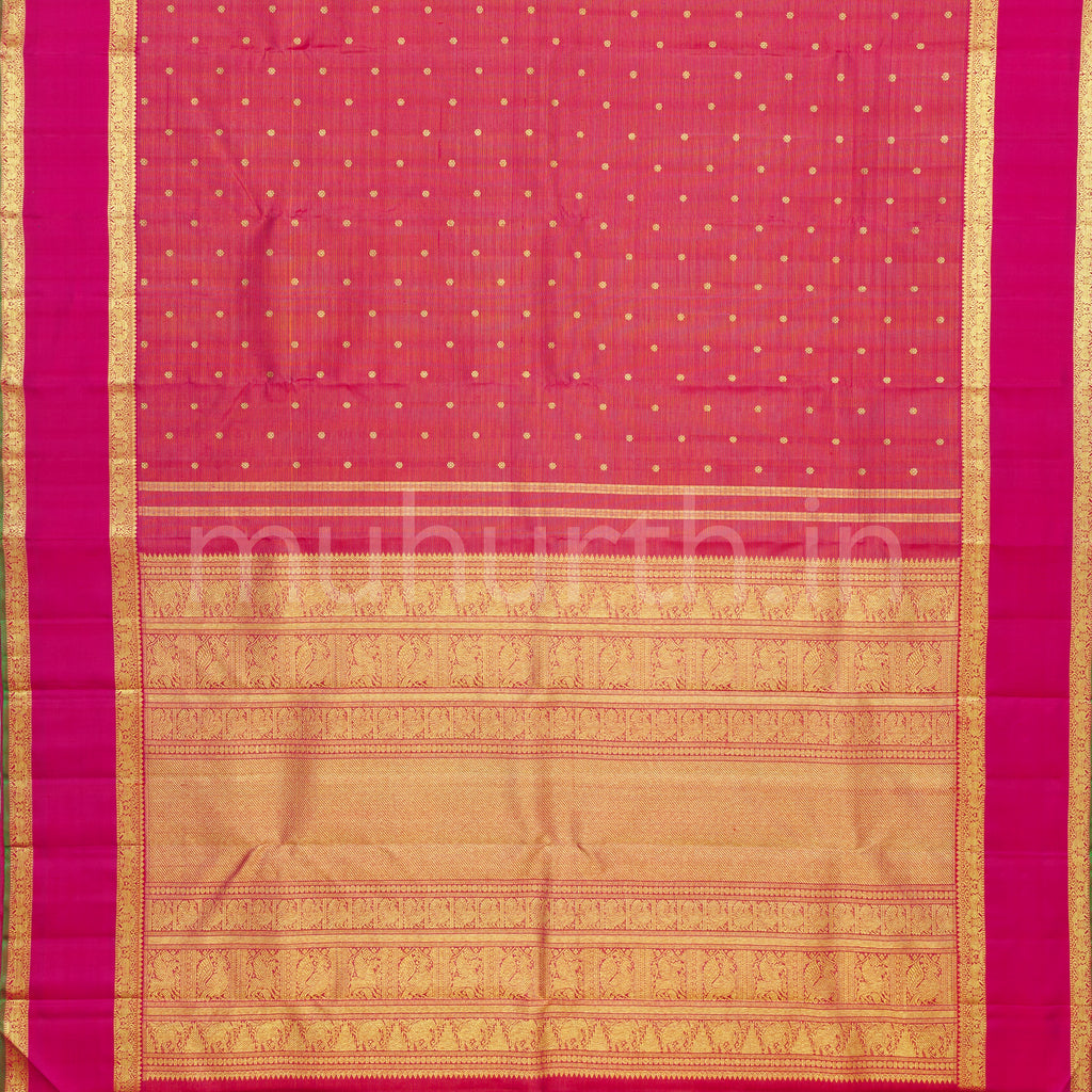 Ruby Magenta Vaira Oosi Pure Zari Kanjivaram Silk Saree