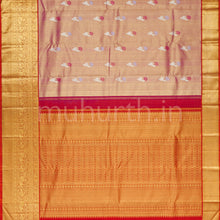 Load image into Gallery viewer, Pink Luxury Organza Tissue Pure Kanjivaram Silk Saree with Red Orange