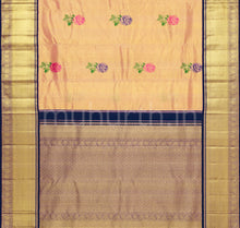 Load image into Gallery viewer, Peach Organza Pure Kanjivaram Silk Saree with Meenakshi