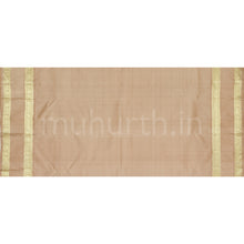 Load image into Gallery viewer, Rama Green Violet Pure Zari Kanjivaram Silk Saree with Light Brown
