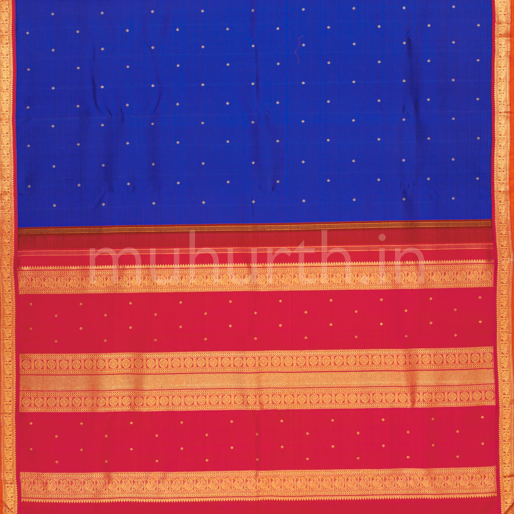 Violet Pure Zari Kanjivaram Silk Saree with Deep Rose
