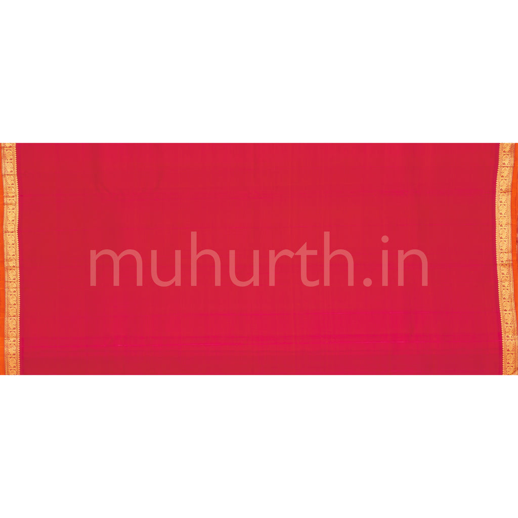 Violet Pure Zari Kanjivaram Silk Saree with Deep Rose