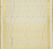 Load image into Gallery viewer, Off White Vaira Oosi Kattam Pure Kanjivaram Silk Saree