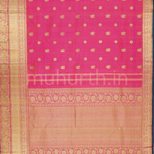 Load image into Gallery viewer, Orange Candy Pink Vaira Oosi Pure Kanjivaram Silk Saree