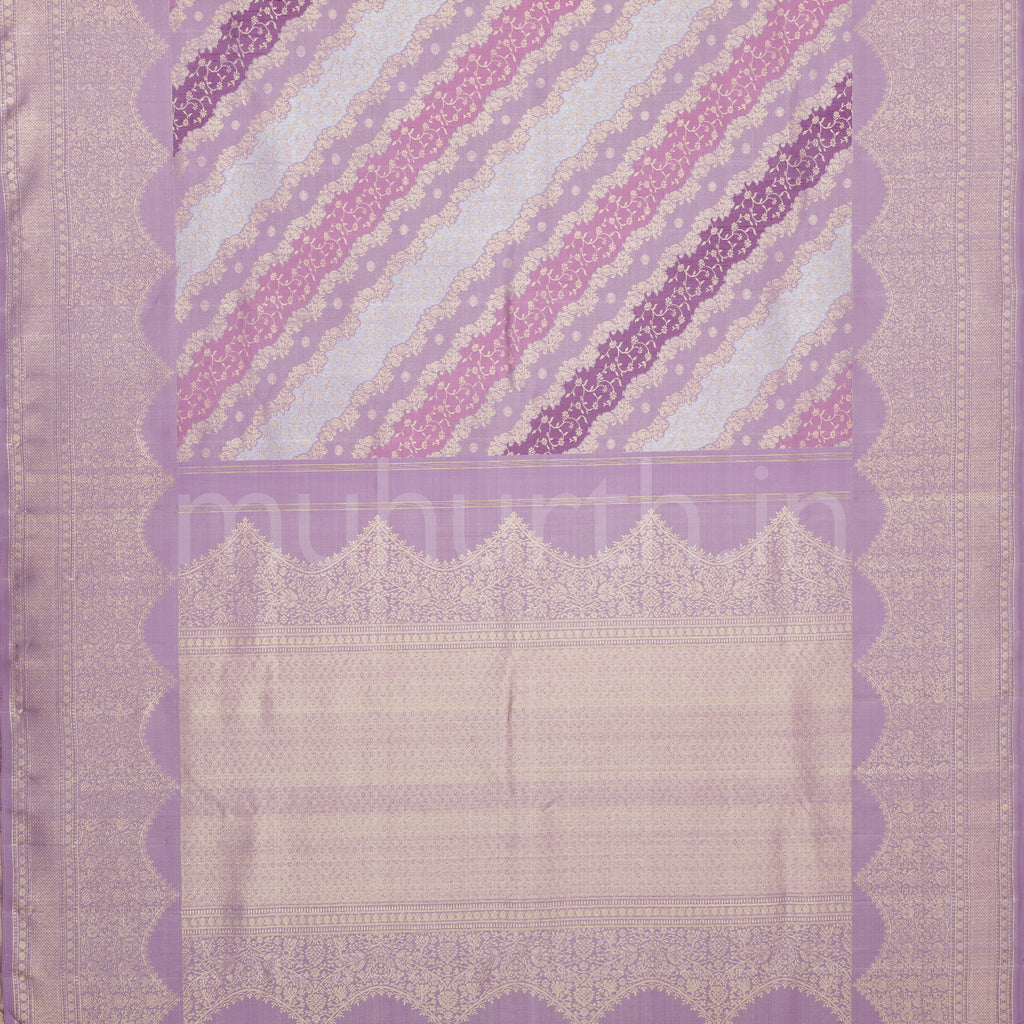 Lavender Luxury Rangkat Pure Kanjivaram Silk Saree
