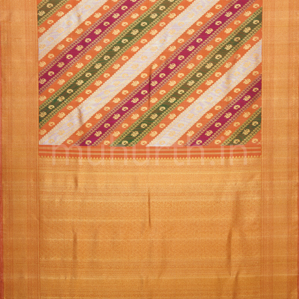 Orange Luxury Rangkat Pure Kanjivaram Silk Saree