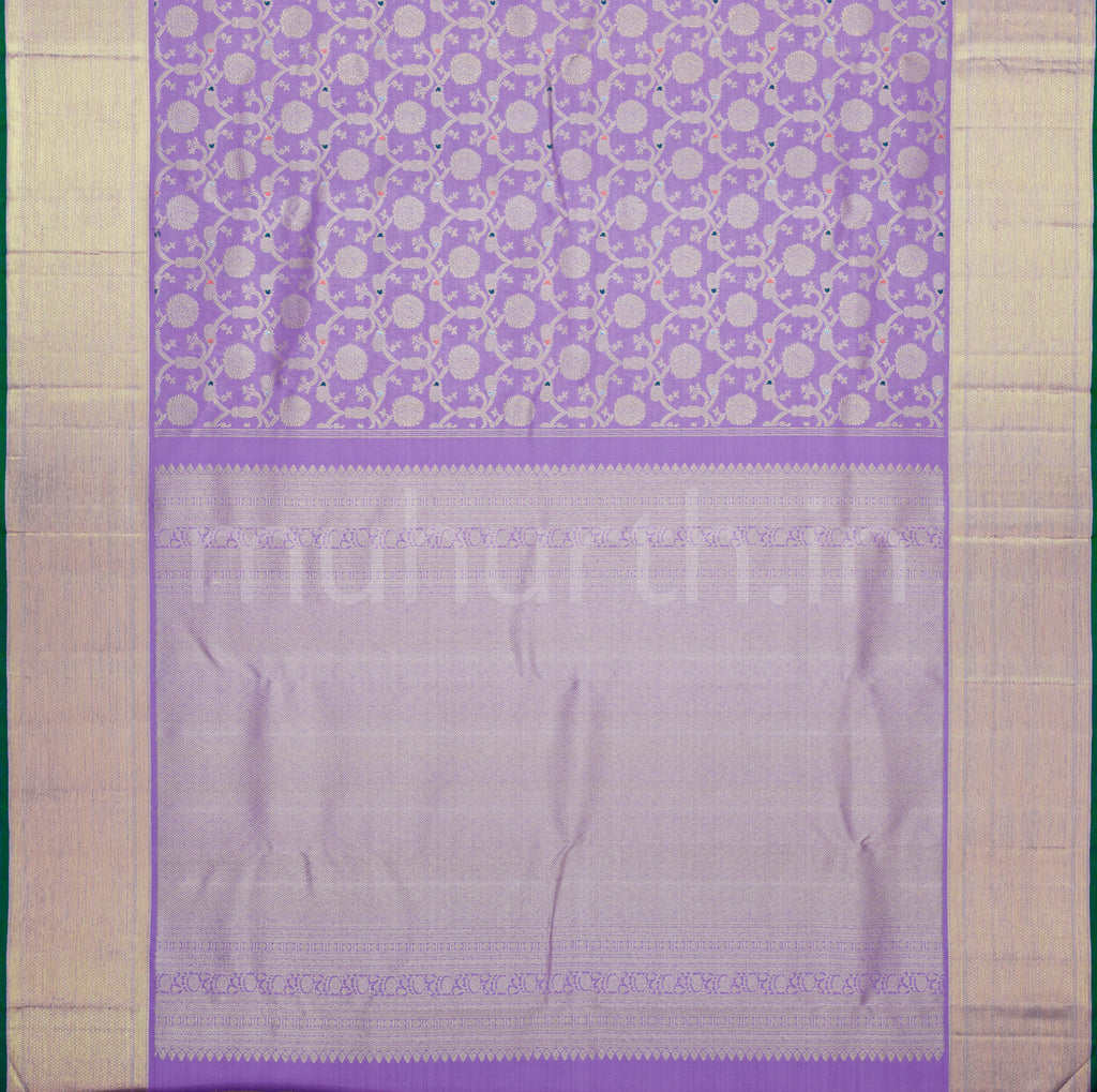 Lavender Pure Meenakari Kanjivaram Silk Saree