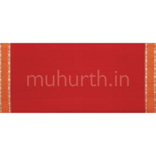 Load image into Gallery viewer, Peacock Blue Pure Zari Kanjivaram Silk Saree with Red Orange