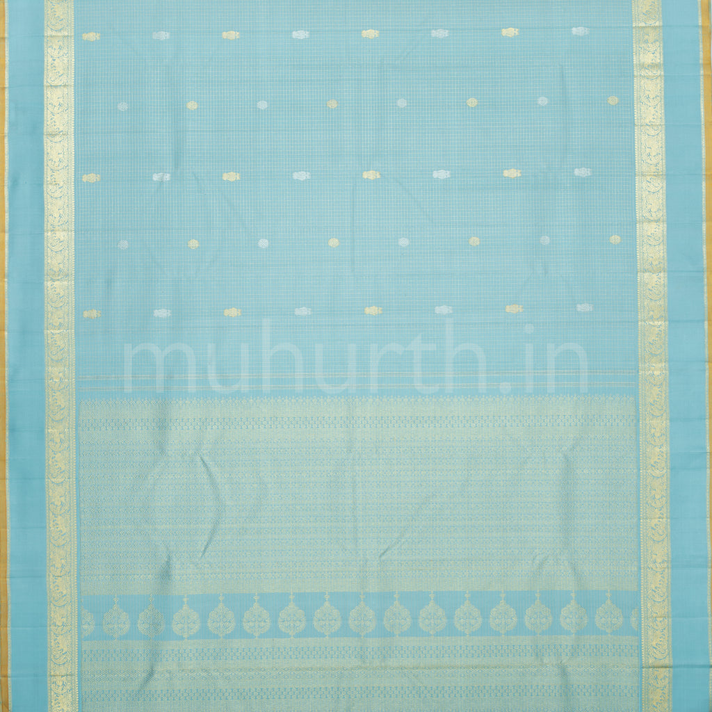 Powder Blue Pure Kanjivaram Silk Saree