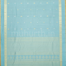 Load image into Gallery viewer, Powder Blue Pure Kanjivaram Silk Saree