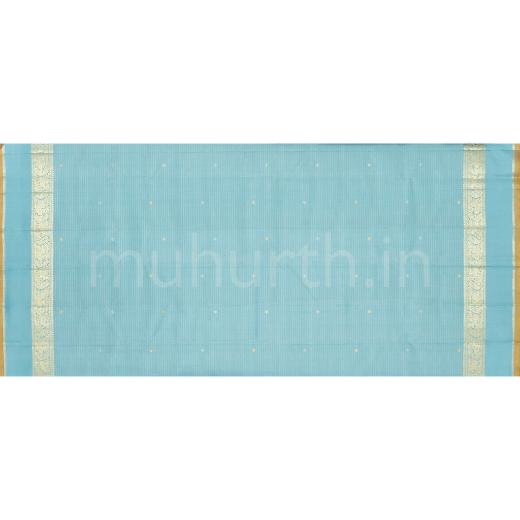 Powder Blue Pure Kanjivaram Silk Saree