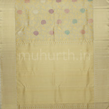 Load image into Gallery viewer, Cream Luxury Meenakari Tissue Pure Kanjivaram Silk Saree
